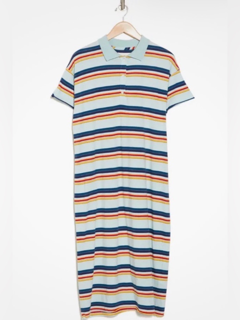 The Great Stripe Polo Midi Dress Size 1 Small USA Made NWT Cotton Knit Casual